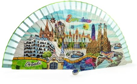 BDM - Abanico Barcelona Español de Madera | Diseño Exclusivo Inspirado en Barcelona y Gaudí | Hecho en España - Modelo 2