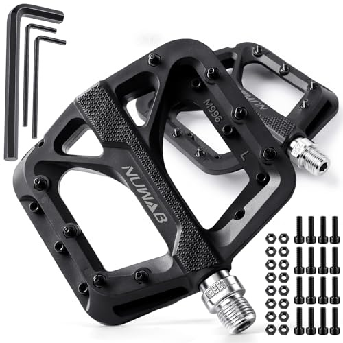 NUWAB 9/16 Axle Bike Pedals, Lightweight and Wide Platform Bicycle Pedals