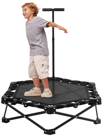 Trampoline de fitness pliable, mini trampoline de fitness, trampoline de jardin, pas d'installation nécessaire, capacité de charge 150 kg, peut être utilisé pour les exercices en intérieur et en