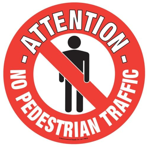 Floor Graphic Markers - Floor Adhesive Sign, Warning Stickers, Safety Sign - 430mm dia. - No Pedestrian Traffic