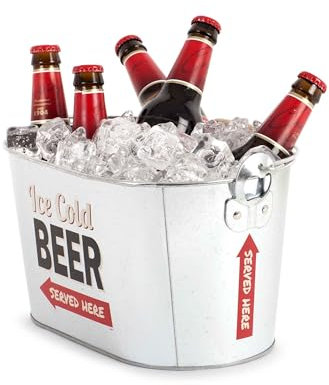 Balvi - Party Time secchiello raffredda bibite. Secchiello in metallo per raffreddare le bibite. Incl