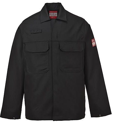 Portwest BIZ2 Herren Flammenresistente Bizweld FR Arbeitsjacke Schwarz, XL