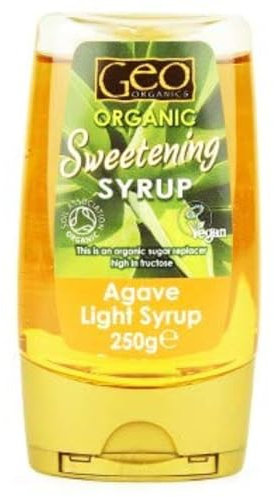 Geo Organics Light Agave Syrup 250g (Pack of 1) | Organic Natural Sweetener for Dishes & Beverages | Mild Flavor | No Additives or Preservatives | Healthier Alternative to Traditional Sweeteners