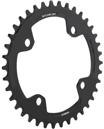 38 Tooth Chainring,32/34/36/38T Single Chainring Narrow Wide Chainring 104 BCD, BMX Road Mountain Bike ycle Single Speed Crank Chain Ring Repair Parts Black, Red(38T Black)