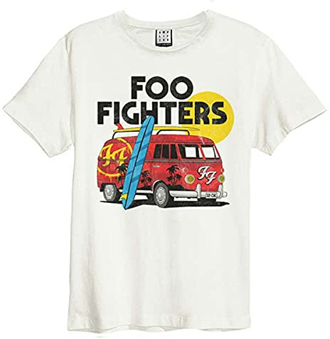 FOO Fighters Amplified Kollektion – Camper Van Herren T-Shirt Creme XXL 100% Baumwolle Regular
