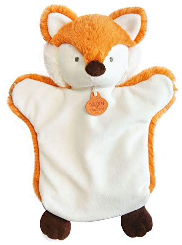 DOUDOU ET COMPAGNIE - Peluche Marionnette Renard - 25 cm - Orange - Collection Marionnette Sauvage - Marionnette À Main Ultra Douce - Idée Cadeau pour Enfant - Garantie Doudou Perdu - DC3616