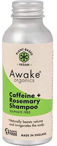 Awake Organics Caffeine + Rosemary Shampoo Powder 55g | Natural Hair Growth & Anti-Shedding Shampoo | Waterless, Sulphate Free, Silicone Free, Vegan, Made in England
