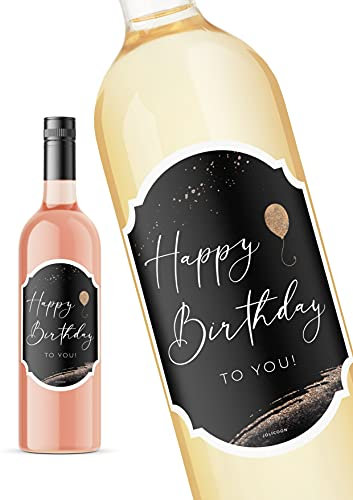 JoliCoon Happy Birthday to you Flaschenetikett - 8,5x12cm - Happy Birthday Deko