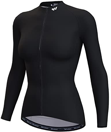 Wulibike Damen Radtrikot Langarm Rennanzug Radtrikot Elastisch Atmungsaktiv Simple Damen Warmes Schnell trocknendes Material Reiten Laufen Fitness Racing