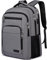 Liokesa Rucksack Herren, 15,6 Zoll Wasserdichte Schulrucksack Jungen Teenager für Schule, Arbeit Rucksack mit USB-Ladeanschluss, für Wandern Reisen, Schule, Business, Oxford, Grau