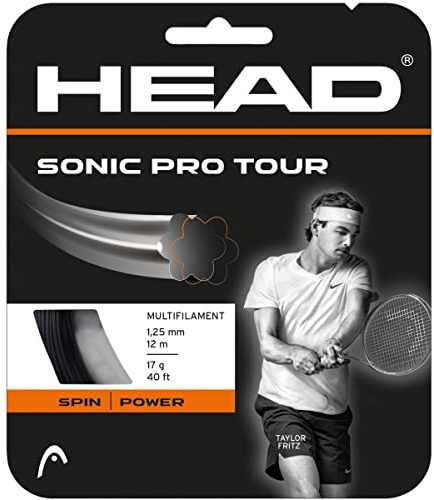 HEAD Sonic Pro Tour Tennis-Saite, Schwarz, 1.25 Mm / 17 g