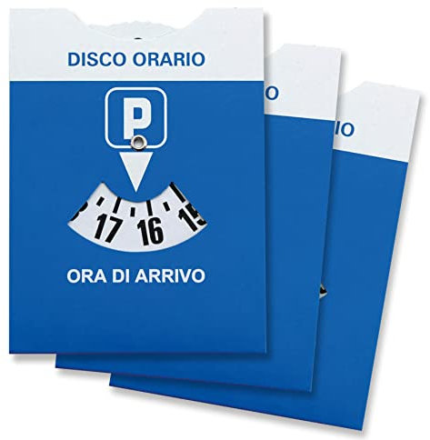 pubblimania Disco ORARIO Maxi con bustina Trasparente Protettiva in PVC Cm 11x14 (3 Disco orario)