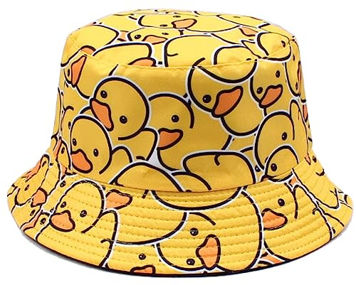 XYIYI Unisexe Chapeau de Seau Canard en Caoutchouc Gaune Coton Chapeau de Pêche Chapeau De Soleil