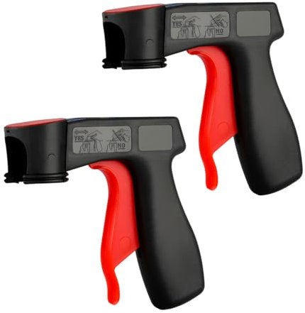 JNNJ 2 Stück Sprühdosenhandgriff, Farbspritzpistole Griff, Auto Universal Pistolengriff, Sprühfolie Spray Pistole Pistolengriff für Sprühdosen, Spraydosen Handgriff Halter Griff(Schwarz)