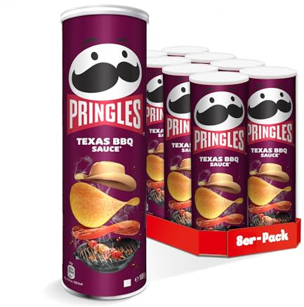 Pringles Texas BBQ Sauce (8 x 165 g) – der unwiderstehliche Snack-Klassiker in der praktischen Dose