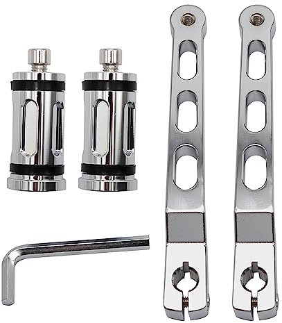 Hoypeyfiy Motorcycle Heel Toe Gear Shift Lever Gear Shift Pedal Lever Arms with Shifter Peg Black Replacement for Harley FL Softail Tri Glide Trikes Touring Electra Glide Road King (Silver)