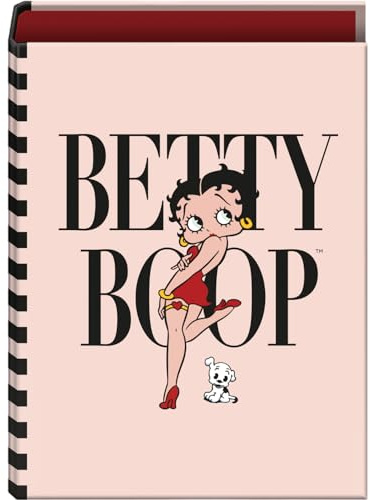 Dohe - Raccoglitore a 4 anelli - Capacità 250 fogli, formato foglio (26,4 x 34 cm), dorso 6 cm, anelli 40 mm, coperchio estraibile, materiale scolastico - Betty Boop - Rosa