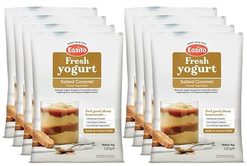 EasiYo Yoghurt Salted Caramel, 8 Bags | Each Bag Makes 1kg Yoghurt