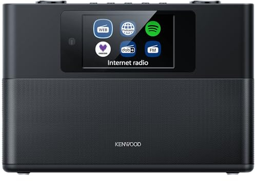 Kenwood CR‑ST200S Radio Intelligente Wi‑Fi con Dab+, Internet Radio, Bluetooth & Display IPS 4.3- Streaming Spotify/Deezer - Altoparlanti Bass Reflex 2×15W - USB/AUX - Control App, colore nero
