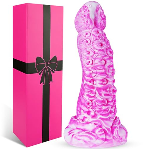 Plug anale in silicone da 24,5 cm con ventosa a tentacolo di polpo spessa, design alieno largo 4,9 cm, stimola punto G e prostata, lungo, spesso e realistico, adatto a donne e uomini