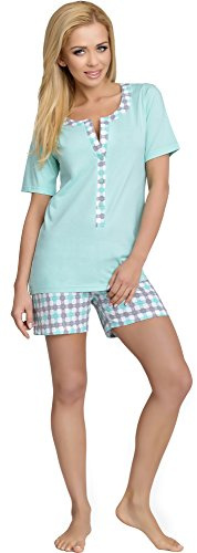 Be Mammy Grossesse Pyjama Allaitement Ensemble Haut et Bas Vêtements d'Intérieur Femme J5ST3N2 (Menthe, S)