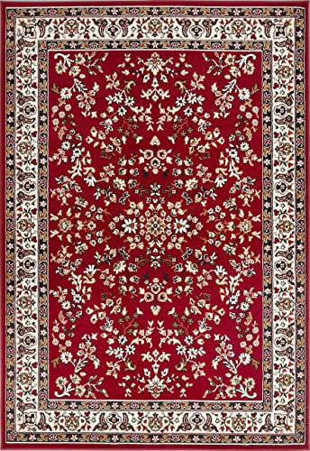 andiamo Teppich Oriental - Wohnzimmerteppich - orientalische Deko - Teppich Schlafzimmer pflegeleicht mit zeitlosem orientalischem Muster 120 x 170 cm Rot