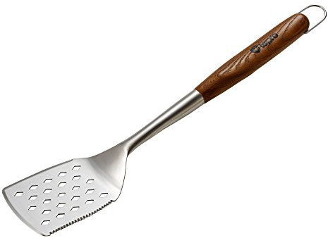 Tepro 8397 - Paletta per barbecue Advanced con Manico in Legno, Colore: Argento