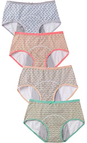 Hellove Women's Floral Hipster Panties Cotton Briefs (Medium, 4 Pack)