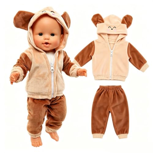 Miunana Baby Doll Clothes Jacket Hoodies Pants Outfit for 14-18 Inch Dolls