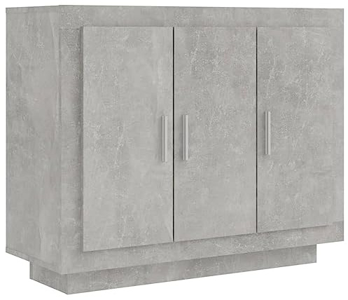 vidaXL Buffet Armoire Latérale Meuble de Rangement Armoire de Rangement Salon Salle de Séjour Intérieur Gris Béton 92x35x75 cm Bois d'Ingénierie