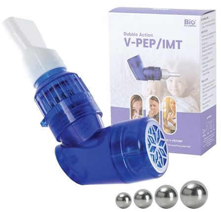 Bigbreathe V-PEP/IMT | 3-in-1 Atemtrainingsgerät – Lungenvolumen erweitern, Schleim lösen, Atemrehabilitation Tragbar mit Zubehör, leicht zu reinigen, geeignet bei COPD & Asthma