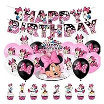 Decorazioni per feste di compleanno, palloncini, topper per torte e striscioni di Minnie