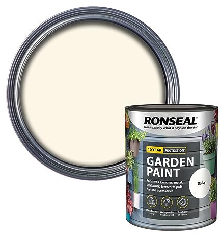 SAVING HUB Fence Paint Garden Shed Paint 750ml - Exterior Wood Paints Tin Waterproof, Weatherproof Paints - For Benches, Metal, Brickwork, Terracotta Pots, Stones Tin (Daisy)