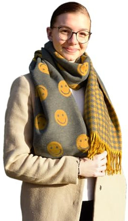 Soul-Cats Super kuscheliger Winterschal Stola Schultertuch Schal flauschig oversized, Farbe: senfgelb