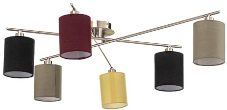 Lindby Deckenlampe Pellinora (Modern) aus Metall (6 flammig, E14) - Textil Deckenleuchte Lampe Wohnzimmerleuchte