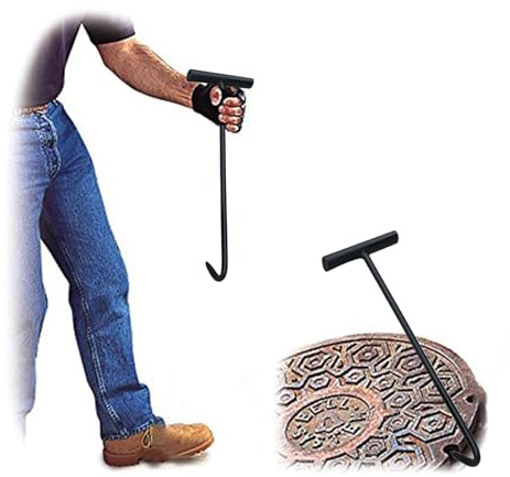 Extra Long Manhole Cover Lifting Hook, 65/75/95/115 Cm Manhole Hook Puller with T-Handle, Versatile Lifting Hooks for Storm Drain Cover/Channel Cover (Color : 95cm(37 3/8))
