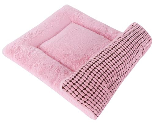PET SPPTIES Estera de Cama para Perros Cojín Suave y Cálido para Gatos Sofá para Mascotas de Doble Propósito Lavable a Máquina PS085 (61X41 CM, Rosa)