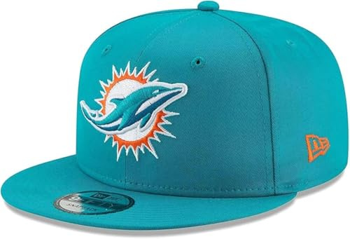 New Era NFL 9FIFTY Team-Farbe, verstellbare Snapback-Mütze, Einheitsgröße, Miami Dolphins - Aqua, Einheitsgre