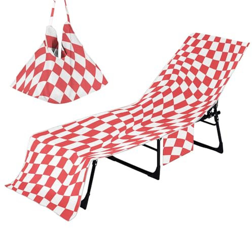 Copertura per sedia da spiaggia, copertura per sedia da spiaggia, design con tasca laterale, strumento di protezione per la maggior parte delle poltrone reclinabili e sedie da biliardo