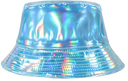 MILAKOO vattentät hink hatt punk hip hop hologram metallisk hink hatt vattentät regnhatt för unisex, B5: blå, 55/58 cm