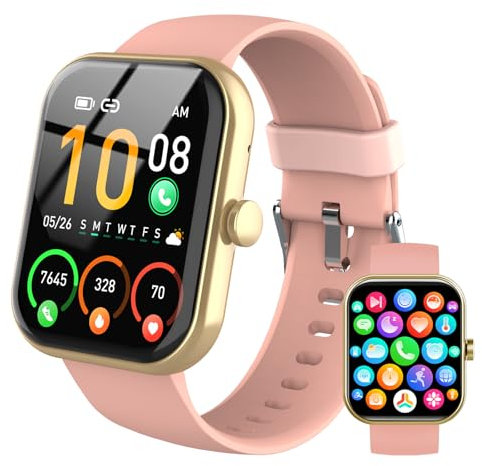 Montre Connectée Homme Femme avec Appels Bluetooth, 1.96 HD Smartwatch avec 110+ Modes Sportifs/Podometre/Sommeil/Cardiofrequencemetre, Etanche IP68, Bracelet Montre Intelligente pour Android iOS