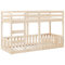 vidaXL Etagenbett, Kinderbett mit Rausfallschutz Leiter, Stockbett mit Lattenrost, Bett Holzbett Bodenbett, 90x190cm Massivholz Kiefer