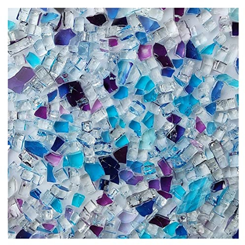 mosaikplattor， 100g blandade färger kristallglas spegelmosaikplattor oregelbunden form mosaiksten DIY konsthantverksmaterial(J)