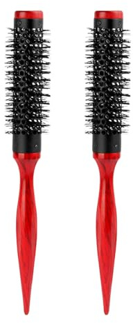 Healeved 2 pezzi Mini spazzola rotonda in nylon: spazzola dritta per domare i capelli, strumento per asciugare, districare, per capelli a barilotto per arricciare, cotonare e dare volume ai, feste