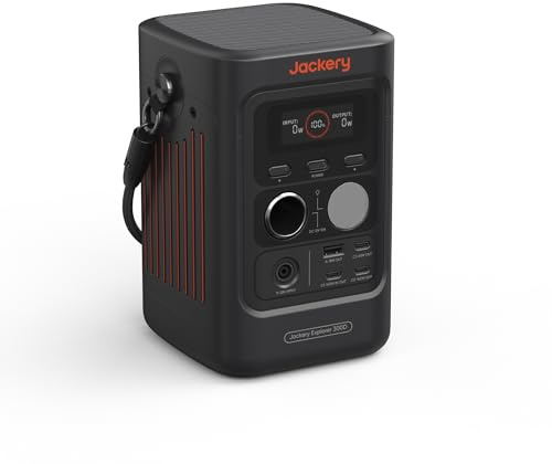 Jackery Explorer 300D Station Électrique Portable, 288Wh Batterie LFP, Câble 2 en 1 pour Porter et Charger, 5 Portes USB-C/USB-A/CC 300W, Générateur Solaire Léger pour Activité Extérieur, Télétravail