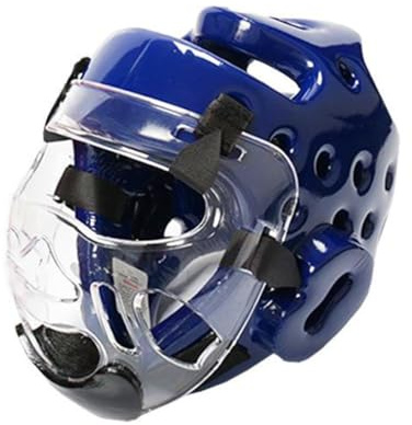 Copricapo da boxe per bambini Kickboxing Casco integrale Allenamento Sparring Protezione per la testa Blu M