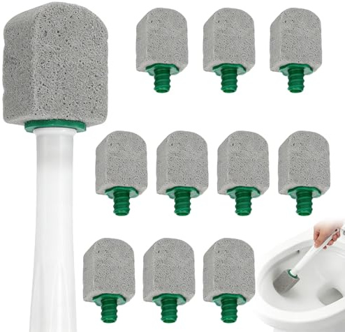10 Pcs Pumice Stone for Toilet, Toilet Pumice Cleaning Stone with Short Handle, Nature Pumice Sticks for Clean Toilets, Pool, Bathroom (grey)