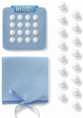 BelleVive 16 par dubbla och osynliga vikter för pärlslöjor säkerställer fastsättning av långa slöjor på bröllop utomhus, eleganta presenter till brudar