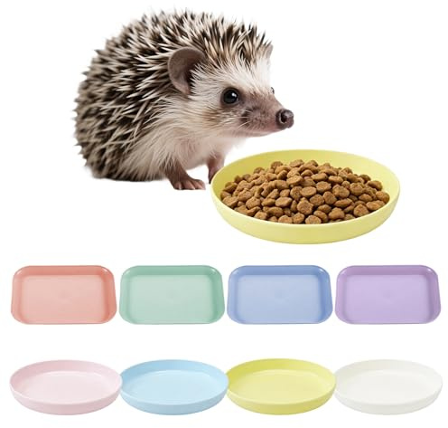 8pcs Hedgehog Feeding Station, Low Profile Bowls for Hedgehog/Rabbit/Bird | Guinea Pig, Tortoise, Cat Proof Wildlife Food/Water Dishes for Outdoor Garden