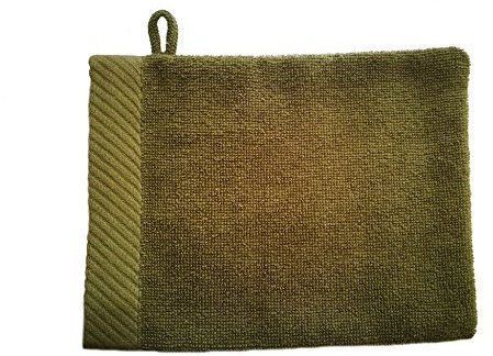 Enetal Natur&Frottierwaren 4 Stück Waschlappen Bio-Baumwolle Waschhandtuch Waschhandschuh Waschtuch Seiftücher 450gr/m² Saugfähig (grün)